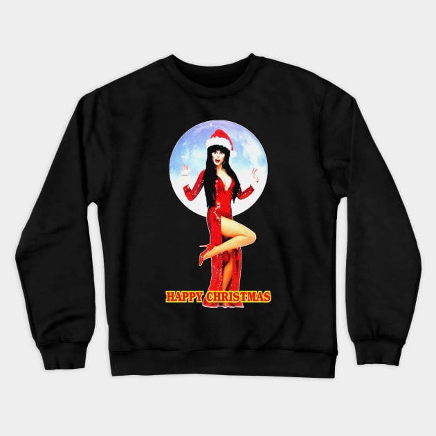 Happy Christmas Elvira Crewneck Sweatshirt by Search&Destroy